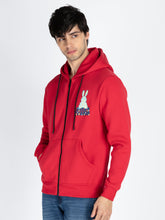 Mens Printed Round Neck Hooded Sweatshirt